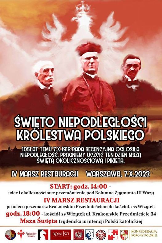 7 października 1918 r. Rada Regencyjna ogłosiła niepodległość  Królestwa Polskie...