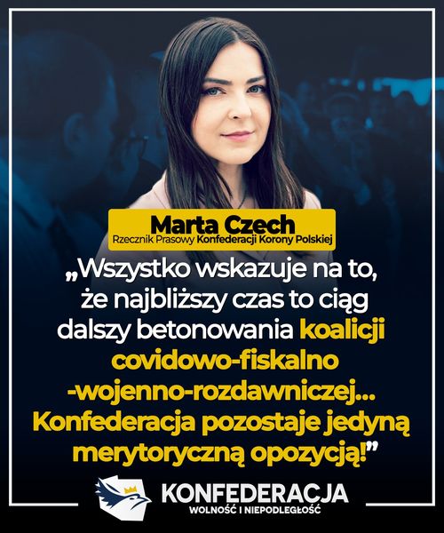 Marta Czech: Wszystko wskazuje na to, że najbliższy czas to ciąg dalszy betonowa...