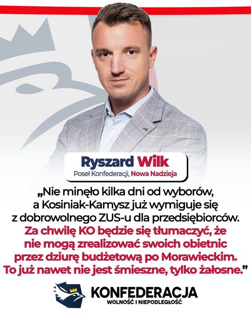 Ryszard Wilk: Nie minęło kilka dni od wyborów, a Kosiniak-Kamysz już wymiguje si...