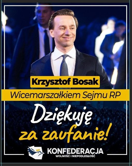 Krzysztof Bosak został wybrany wicemarszałkiem Sejmu! To wielki sukces dla Konfe...