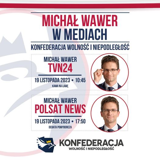 Niedziela w mediach 
  10:45 #KawaNaŁawę  TVN24
  17:50 #DebataPowyborcza Polsat...