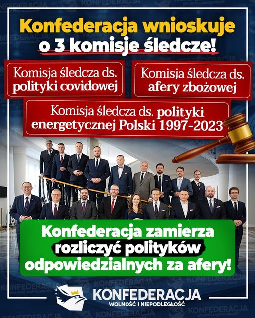 W Sejmie wnioskujemy o 3 komisje śledcze: covidowego bezprawia, zalania Polski z...