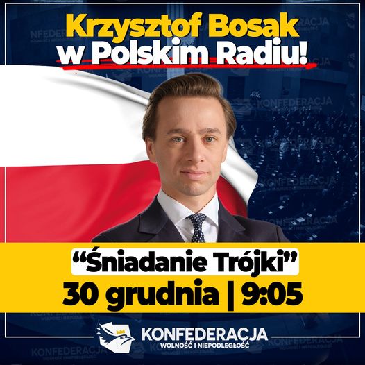 Jutro (30.12) o 9.05 będę w Polskim Radiu w programie „Śniadanie Trójki